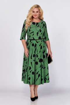 Платье из струящейся ткани с рельефами и поясом Swallow 766 - фото 3