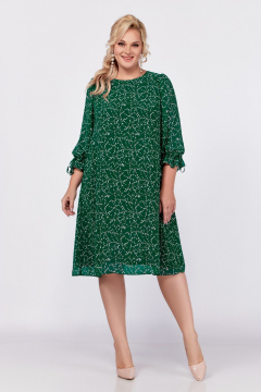 Платье А-силуэта из шифона с рукавом 7/8 и рюшей Swallow 767 - фото 1