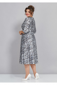 Платье из принтованного атласа с резинкой и бантами Mira Fashion 5441 - фото 3
