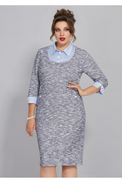 Платье с пуговицами и прорезными карманами из трикотажа Mira Fashion 5462 - фото 2