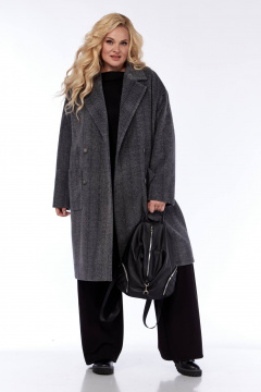 Пальто свободного кроя из пальтовой ткани Диомант 1999 темно-серый - фото 1