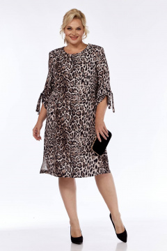 Элегантное платье прямого силуэта из стрейчева из текстиля с демонстрацией комфорта Tensi 382 - фото 2