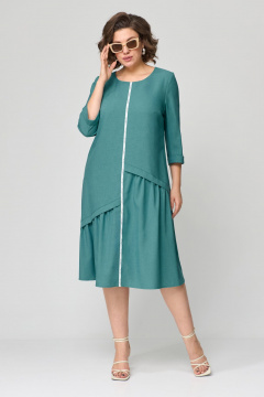 Платье А-образного силуэта из хлопка с карманами и асимметричным кроем Орхидея 1271-1 - фото 1