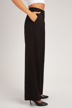 Брюки-палаццо с защипами и высокой посадкой из текстиля IVARI 313 черный - фото 4