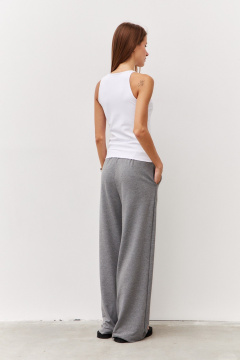 Брюки из текстиля с широким фасоном и эластичным поясом Luitui R2032 серый - фото 2
