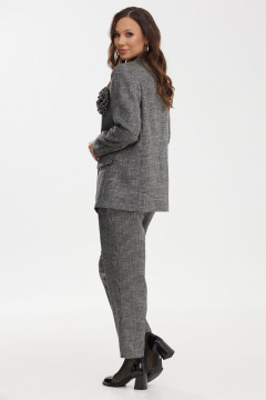 Элегантный комплект из удлиненного жакета и брюк из мягкой костюмной ткани Магия моды 2462 серый - фото 2