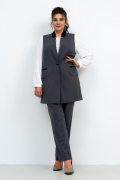 Классический комплект тройка из текстиля для офиса Aira Style 24-27 графит-серый - фото 2