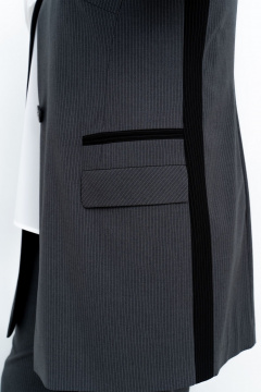 Классический комплект тройка из текстиля для офиса Aira Style 24-27 графит-серый - фото 5