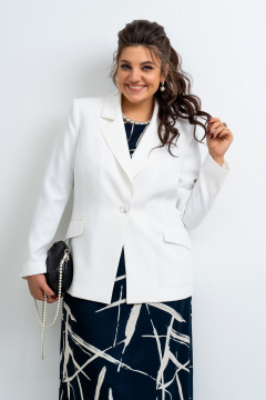 Демисезонный женский жакет с карманами и приталенным силуэтом Aira Style 24-035 светло-молочный - фото 4