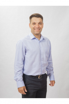 Круглогодичная рубашка классическая из хлопка с принтом Nadex 01-047312/501-24 голубой - фото 1