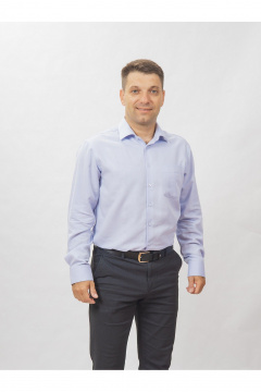 Круглогодичная рубашка классическая из хлопка с принтом Nadex 01-047312/501-24 голубой - фото 2