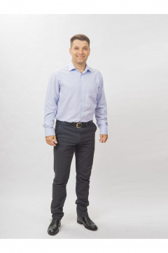 Круглогодичная рубашка классическая из хлопка с принтом Nadex 01-047312/501-24 голубой - фото 3