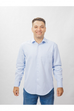 Круглогодичная рубашка классическая из хлопка с принтом Nadex 01-047312/520-24 голубой - фото 1