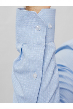 Круглогодичная slim рубашка из хлопка с принтом Nadex 01-047411/520-24 голубой - фото 5