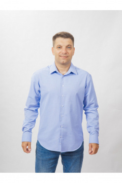 Круглогодичная рубашка классический стиль из хлопка Nadex 01-048612/520-24 светло-синий - фото 1