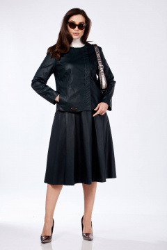 Жакет и юбка комплект из экокожи на демисезон Solomeya Lux 852/952 - фото 2