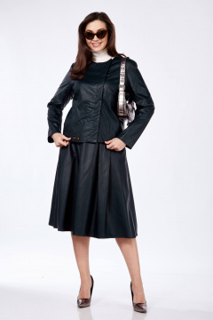 Жакет и юбка комплект из экокожи на демисезон Solomeya Lux 852/952 - фото 1
