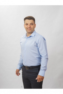 Круглогодичная slim рубашка из хлопка с гладью Nadex 01-088511/201-24 небесно-голубой - фото 4