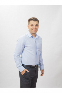 Круглогодичная slim рубашка из хлопка с гладью Nadex 01-088511/201-24 небесно-голубой - фото 2