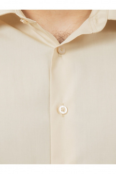 Круглогодичная slim рубашка из хлопка с гладью Nadex 01-088511/204-24 латте - фото 4