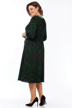 Нарядное платье А-силуэт из шифона с поясом Lady Style Classic 2316/3 черный_зеленый - фото 4