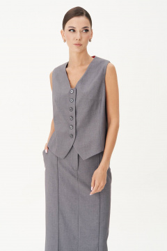 Классический жилет с фигурным бортом и V-образным вырезом Fantazia Mod 4878 - фото 2