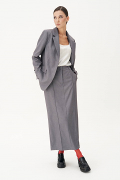 Макси юбка прямая с притачным поясом и складками Fantazia Mod 4875 - фото 1