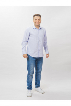 Круглогодичная normal рубашка из хлопка с принтом Nadex 01-088812/501-24 голубой - фото 2