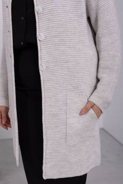 Кардиган вязаный из трикотажа с длиной свободной посадки Romgil 906ПТЗ светло-бежевый - фото 3