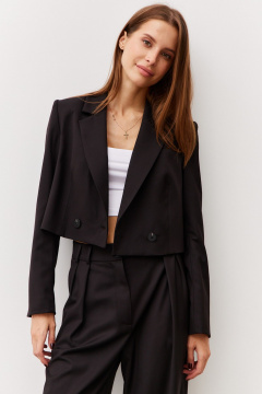 Деловой жакет и комплект брюк или юбки для офиса Luitui R3006 черный - фото 3