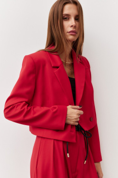 Жакет красный из текстиля в деловом стиле Luitui R3006 красный - фото 4