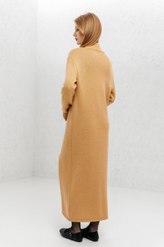 Демисезонное платье с разрезом из трикотажа Romgil РВ0087-ШЕ5 соломенный - фото 2