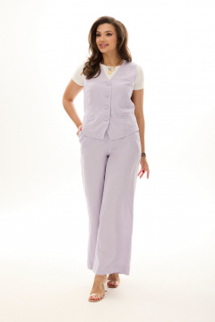 Брюки и жилет на молнии с расширенным к низу силуэтом лето MALI 724-030 лаванда - фото 3