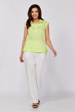 Блуза летучая мышь и полуприлегающая из текстиля лето MALI 624-018 лютик - фото 3