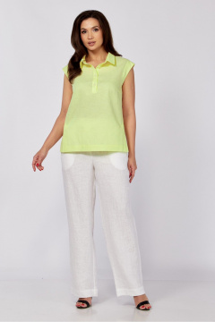 Блуза летучая мышь и полуприлегающая из текстиля лето MALI 624-018 лютик - фото 2