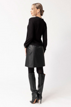 Блузон расширенного силуэта с длинным рукавом и отрезной планкой Golden Valley 6556 черный - фото 2