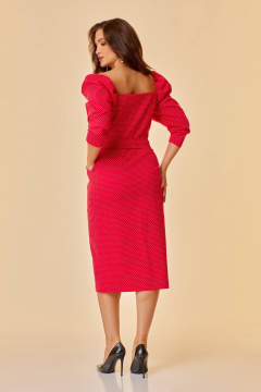 Платье миди облегающее с рельефами и спущенным плечом Sisters Solonko М-303 - фото 2