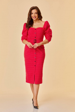 Платье миди облегающее с рельефами и спущенным плечом Sisters Solonko М-303 - фото 1