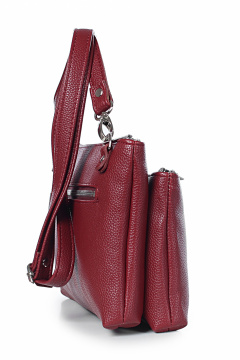 Красная сумка из экокожи с двумя отделениями и ремнем Galanteya 51423.24с490к45 красный_т. - фото 4