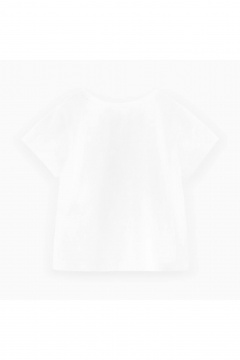 Белая майка из хлопка с дизайнерским декором Bell Bimbo 242002 молоко - фото 3