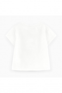 Белая футболка с сеткой и стразами из хлопка Bell Bimbo 242014 молоко - фото 3