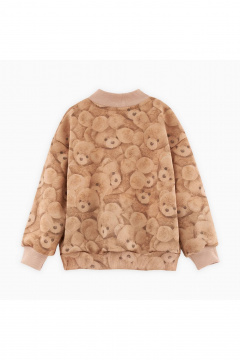 Бежевый жакет-бомбер из трикотажа с принтом Bell Bimbo 242021 набивка/бежевый - фото 3