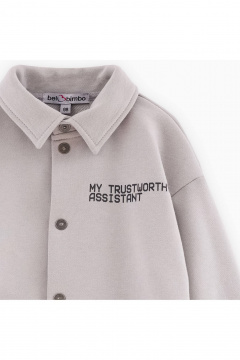 Светло-серый жакет из трикотажа из хлопка Bell Bimbo 242028 св.серый - фото 5