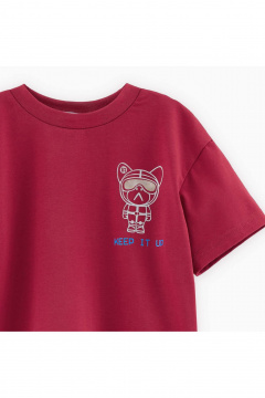 Красная футболка из хлопка с авторским принтом Bell Bimbo 242029 т.красный - фото 2