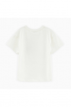 Молочная майка с дизайнерским принтом для девочки Bell Bimbo 242047 молоко - фото 2