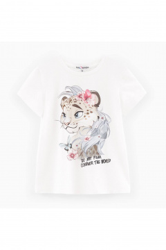 Молочная майка с отлетными элементами и стразами Bell Bimbo 242057 молоко - фото 1