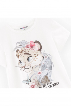 Молочная майка с отлетными элементами и стразами Bell Bimbo 242057 молоко - фото 3