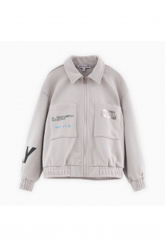 Светло-серый жакет-куртка из трикотажа для мальчика Bell Bimbo 242076 св.серый - фото 3