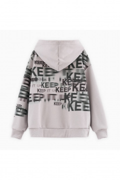 Зип-худи для мальчика прямого силуэта с объемным капюшоном Bell Bimbo 242128 св.серый - фото 5