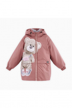 Теплая куртка с капюшоном для девочки Bell Bimbo 243301 т.розовый - фото 3